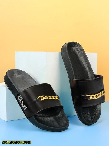 Black Camel Chain Style Slide For Men