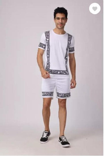 Men's Dri Fit Printed T-Shirt & Shorts Track Suit - 2 Pcs