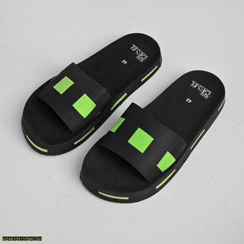 Black Camel Box Style Slides, Green