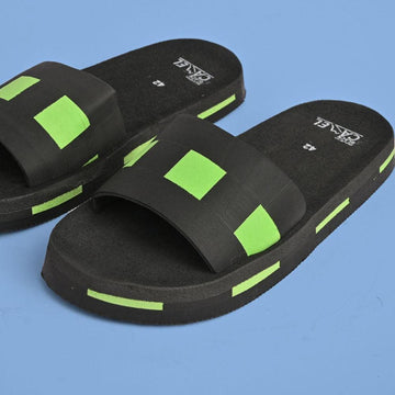 Black Camel Box Style Slides, Green