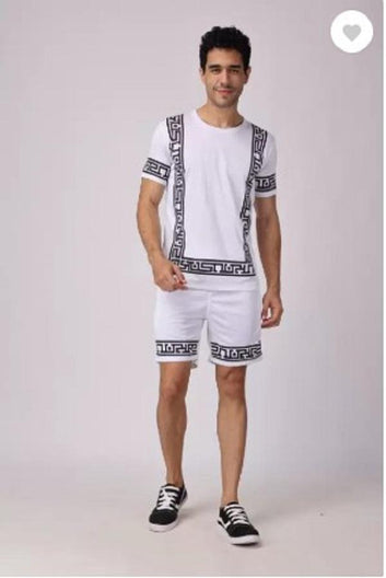 Men's Printed Dri Fit T-Shirt & Shorts Track Suit- 2 Pcs Set