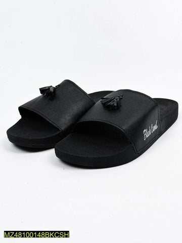 Black Camel Tassel Slide Slipper For Men Black